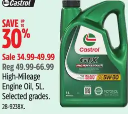 Canadian Tire Castrol High-Mileage Engine Oil, 5L offer