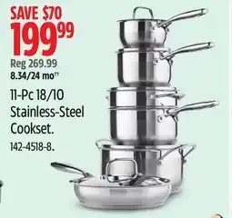 Canadian Tire Paderno 11-Pc 18/10 Stainless-Steel Cookset offer