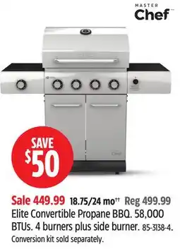 Canadian Tire Elite Convertible Propane BBQ offer