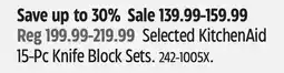 Canadian Tire KitchenAid 15-Pc Knife Block Sets offer