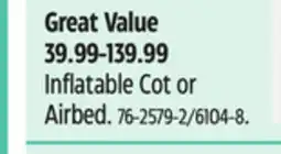 Canadian Tire Inflatable Cot or Airbed offer