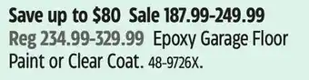 Canadian Tire Epoxy Garage Floor Paint or Clear Coat offer