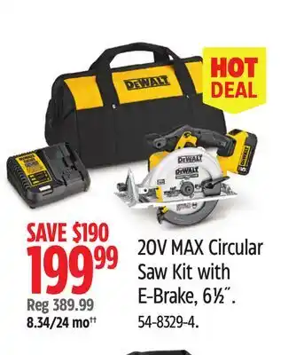 Canadian Tire 20V MAX Circular Saw Kit with E-Brake offer