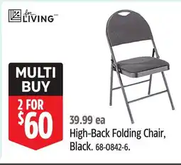 Canadian Tire High-Back Folding Chair, Black offer