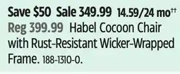 Canadian Tire Habel Cocoon Chair with Rust-Resistant Wicker-Wrapped Frame offer