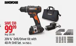 Canadian Tire WORX Driver Kit with 40-Pc Drill Set offer