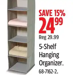 Canadian Tire Type-A 5-Shelf Hanging Organizer offer