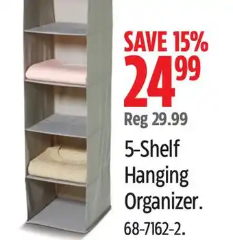Canadian Tire Type-A 5-Shelf Hanging Organizer offer