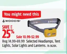 Canadian Tire Selected Headlamps, Tent Lights, Solar Lights and Lanterns offer