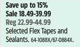 Canadian Tire Selected Flex Tapes and Sealants offer