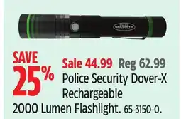 Canadian Tire Police Security Dover-X Rechargeable 2000 Lumen Flashlight offer
