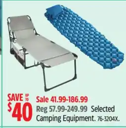 Canadian Tire Selected Camping Equipment offer
