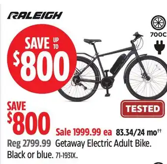 Canadian Tire Raleigh Getaway Electric Adult Bike offer