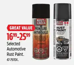 Canadian Tire RUST CHECK Selected Automotive Rust Paint offer