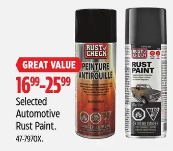 Canadian Tire RUST CHECK Selected Automotive Rust Paint offer