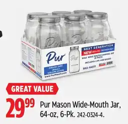 Canadian Tire BALL Pur Mason Wide-Mouth Jar, 64-oz, 6-Pk offer