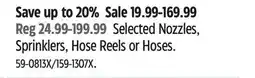 Canadian Tire Selected Nozzles, Sprinklers, Hose Reels or Hoses offer