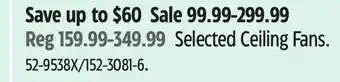 Canadian Tire Selected Ceiling Fans offer