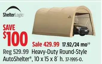 Canadian Tire Heavy-Duty Round-Style AutoShelter , 10 x 15 x 8´ h offer