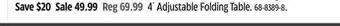 Canadian Tire 4´ Adjustable Folding Table offer