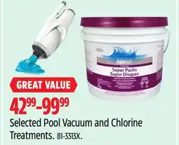 Canadian Tire Selected Pool Vacuum and Chlorine Treatments offer