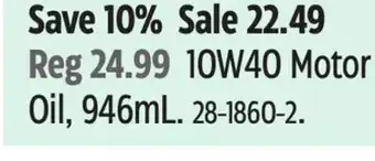 Canadian Tire 10W40 Motor Oil offer