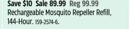 Canadian Tire Rechargeable Mosquito Repeller Refill, 144-Hour offer