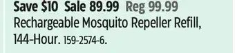 Canadian Tire Rechargeable Mosquito Repeller Refill, 144-Hour offer