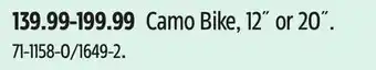 Canadian Tire Camo Bike, 12˝ or 20˝ offer