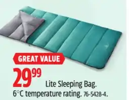 Canadian Tire Lite Sleeping Bag offer
