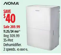 Canadian Tire 35-Pint Dehumidifier offer