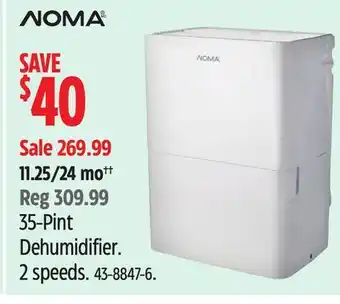 Canadian Tire 35-Pint Dehumidifier offer