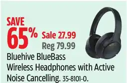 Canadian Tire Bluehive BlueBass Wireless Headphones with Active Noise Cancelling offer