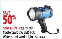 Canadian Tire Mastercraft 5W LED IPX7 Waterproof Work Light offer