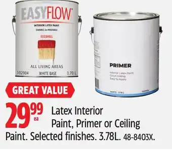 Canadian Tire Latex Interior Paint, Primer or Ceiling Paint offer