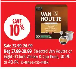 Canadian Tire Keurig Selected Van Houtte or Eight O'Clock Variety K-Cup Pods, 30-Pk or 40-Pk offer