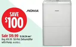 Canadian Tire NOMA 50-Pint Dehumidifier with Pump offer