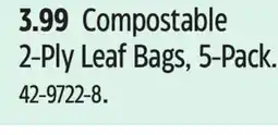 Canadian Tire Canadian Tire Compostable 2-Ply Leaf Bags, 5-Pack offer