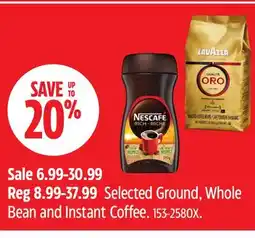 Canadian Tire Selected Ground, Whole Bean and Instant Coffee offer