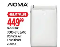 Canadian Tire NOMA 7000-BTU SACC Portable Air Conditioner offer