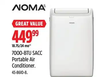 Canadian Tire NOMA 7000-BTU SACC Portable Air Conditioner offer