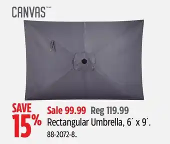 Canadian Tire CANVAS Rectangular Umbrella offer