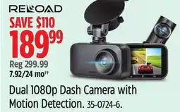 Canadian Tire RELOAD Dual 1080p Dash Camera with Motion Detection offer