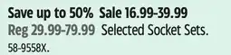 Canadian Tire Selected Socket Sets offer