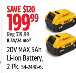 Canadian Tire Dewalt 20V MAX 5Ah Li-Ion Battery offer