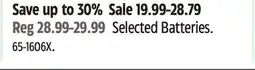 Canadian Tire Energizer Selected Batteries offer