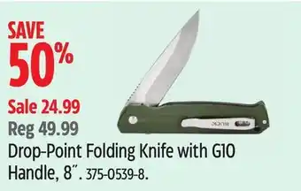 Canadian Tire Drop-Point Folding Knife with G10 Handle, 8 offer