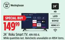 Canadian Tire Westinghouse 24˝ Roku Smart TV offer