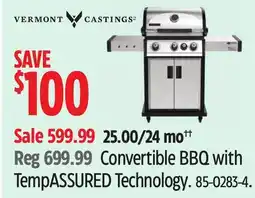 Canadian Tire Vermont-Castings Convertible BBQ with TempASSURED Technology offer