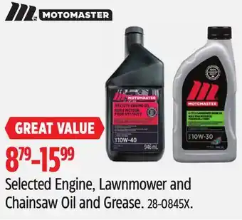 Canadian Tire Selected Engine, Lawnmower and Chainsaw Oil and Grease offer
